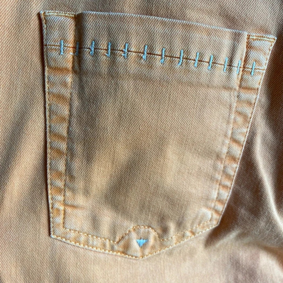 Dismero Denim Pants Made In Italy Jeans Size 33 Orange Bright Skinny Colorblock - Picture 13 of 13